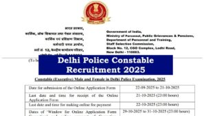 Delhi Police Constable Vacancy 2025